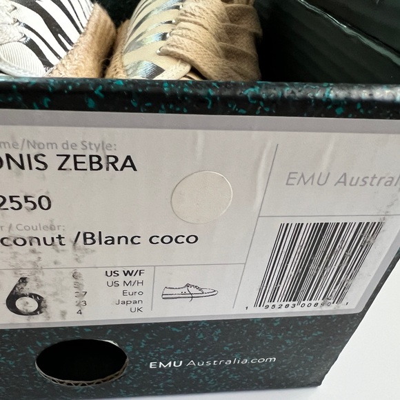 Emu Shoes Emu Australia Agonis Espadrille Sneakers Zebra - Picture 13 of 14